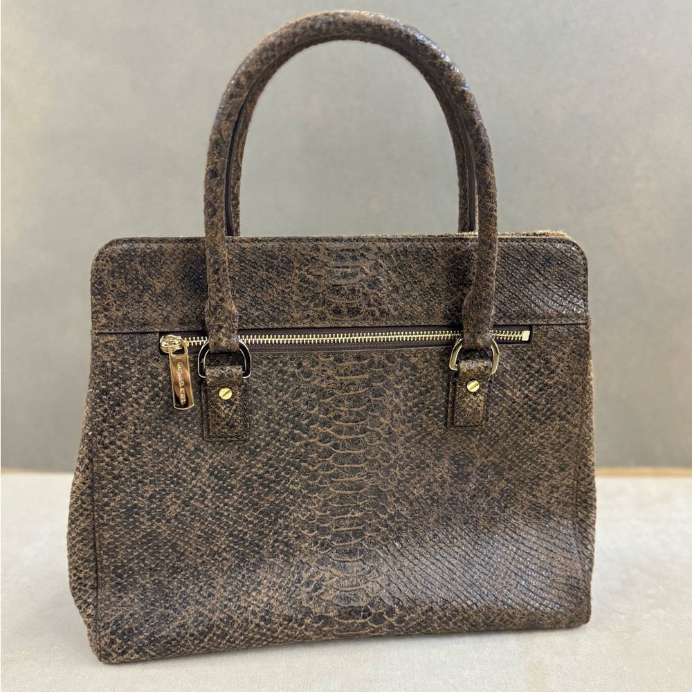 Michael Kors | Brown Python Embossed Genuine Leat… - image 2